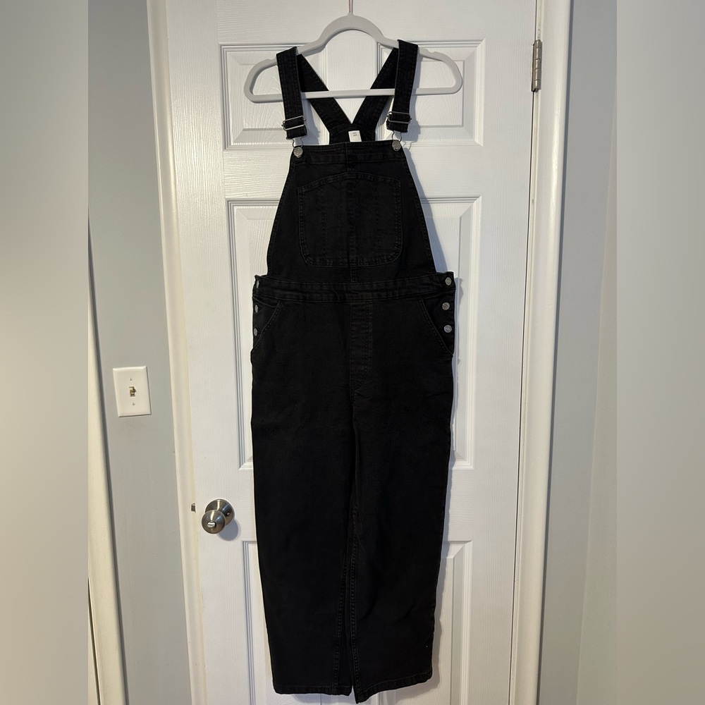 H&M black denim overalls